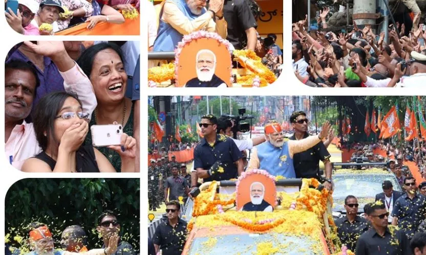 प्रधानमंत्री मोदी ने बेंगलूरु में भव्य रोड शो किया