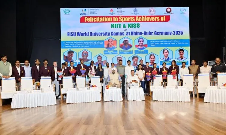 डब्ल्यूयूजी 2025: केआईआईटी विवि के पदक विजेता एथलीटों को सम्मानित किया गया