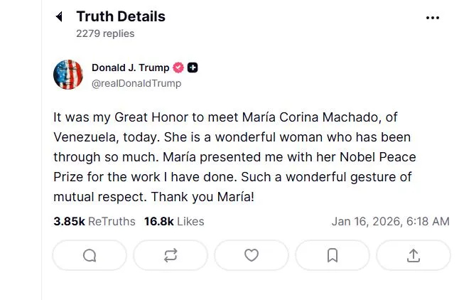 आखिरकार ट्रंप के हाथों तक 'पहुंच गया' नोबेल शांति पदक