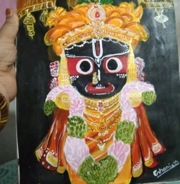 श्रीमाधोपुर के घनिष्ठ शर्मा ने बनाया भगवान जगन्नाथ का मनमोहक चित्र