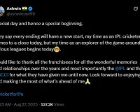 अश्विन ने आईपीएल से संन्यास की घोषणा की