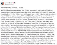 अमेरिका ने ईरान में अपने लापता अधिकारी को खोज निकालने का दावा किया