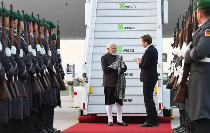 प्रधानमंत्री मोदी यूरोप के तीन देशों की यात्रा के तहत पहले चरण में जर्मनी पहुंचे