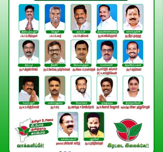 अन्नाद्रमुक ने तमिलनाडु में लोकसभा चुनाव के लिए उम्मीदवारों की घोषणा की